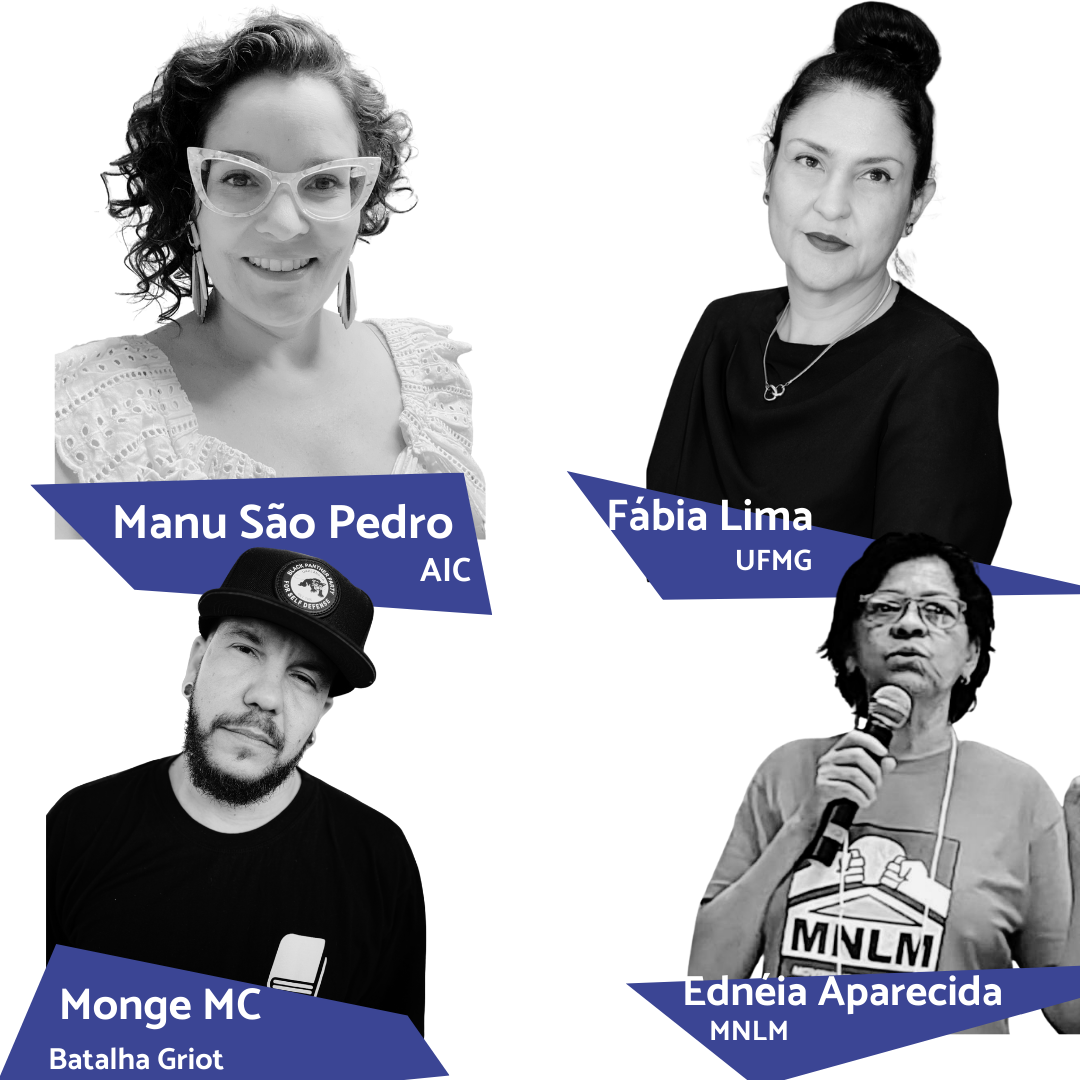 Imagem dos quatro participantes da mesa 1 do seminário desinformação e territorio
